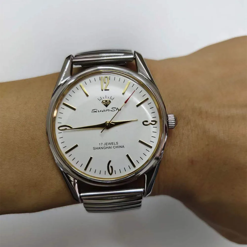 Shanghai-Montre habillée rétro avec manipulateur manuel, mouvement minimaliste, 17 Zuan 8120