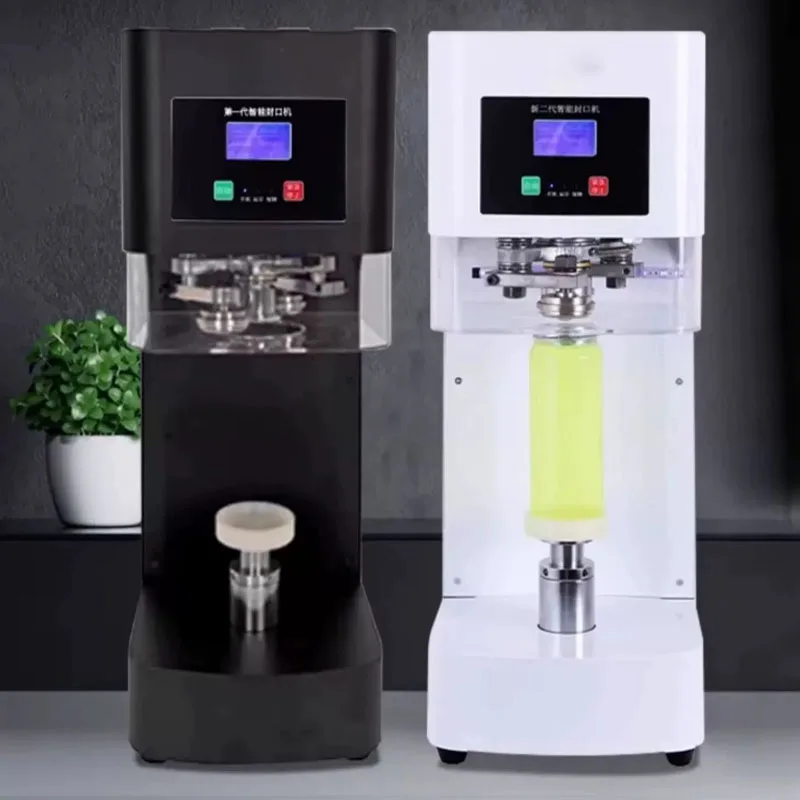 Automatic Can Sealing Machine Digital Control Beverage Can Lid Sealer for Milk Tea Juice Drink Bottle Packaging Works