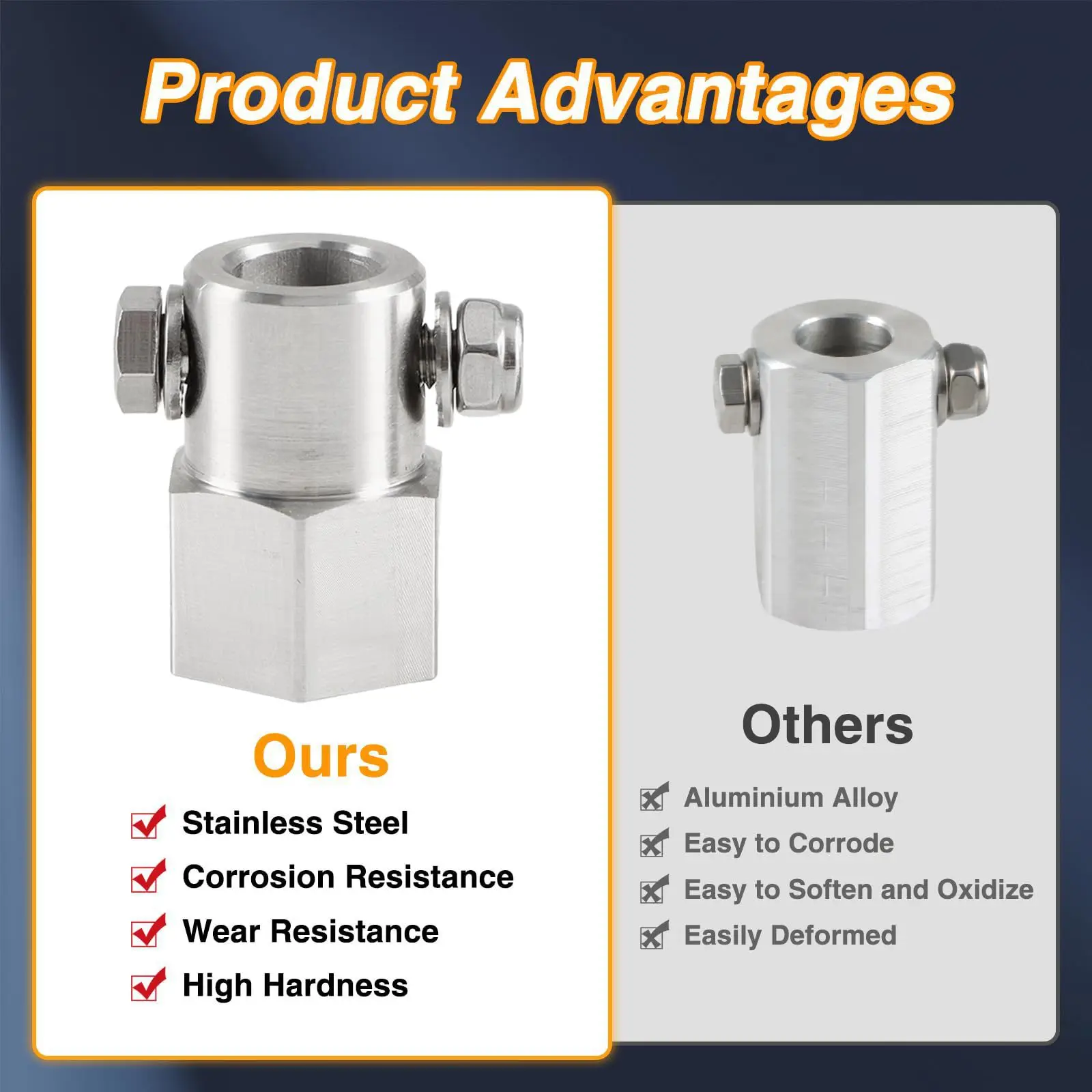 Stainless Steel Top Wind Trailer Jack Crank Handle Charging Drill Adapter