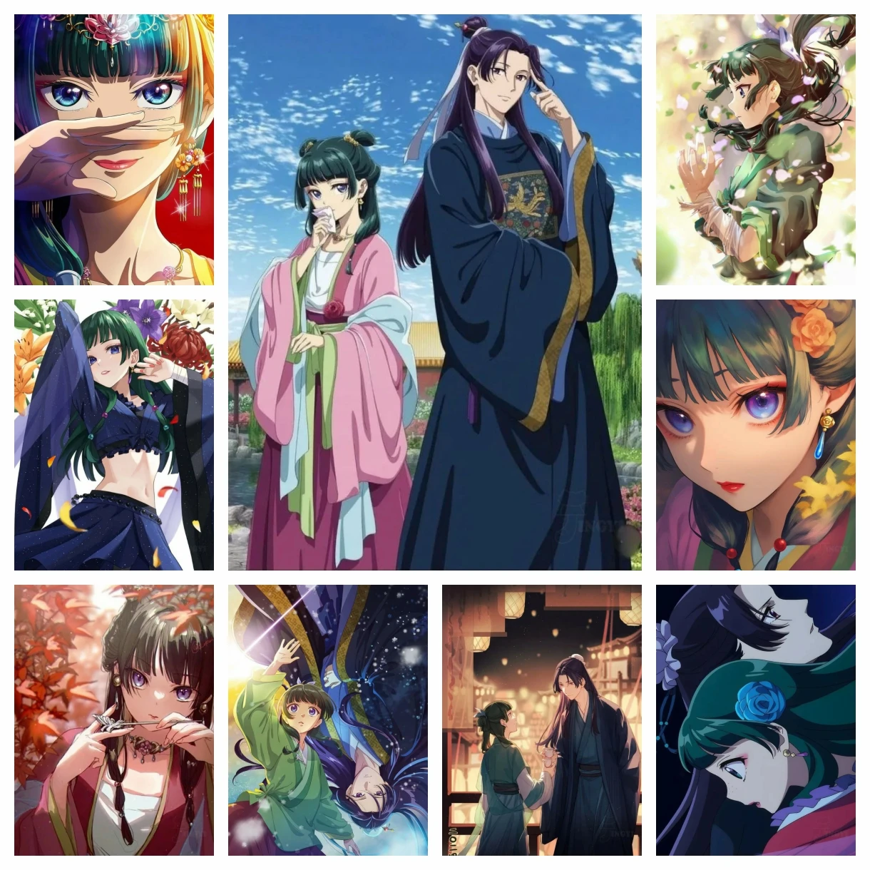 The Apothecary Diaries Mao Mao et Jin Shi – Peinture diamant 5D DIY, personnage d'anime, point de croix, mosaïque, décoration intérieure, cadeau
