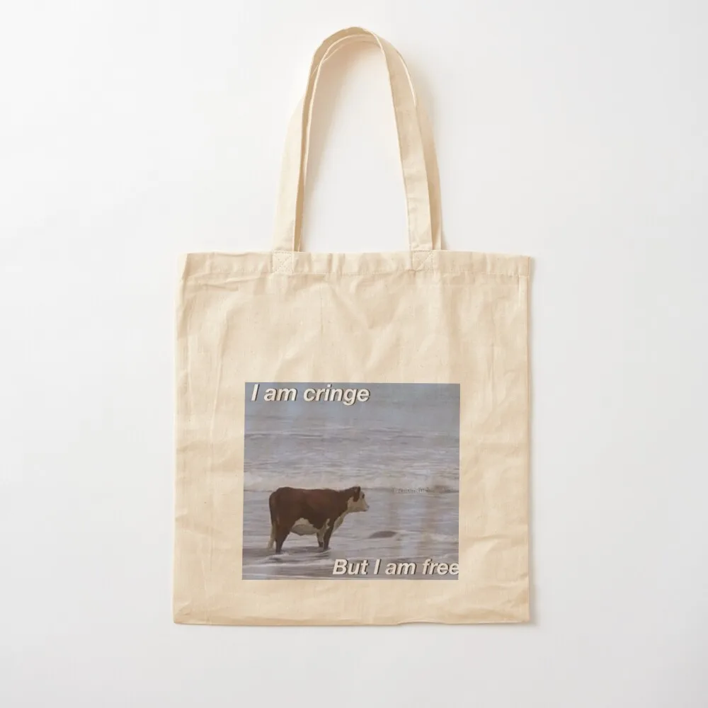 I am Cringe But I am Free Tote Bag, роскошные женские сумки, портативная сумка для покупок