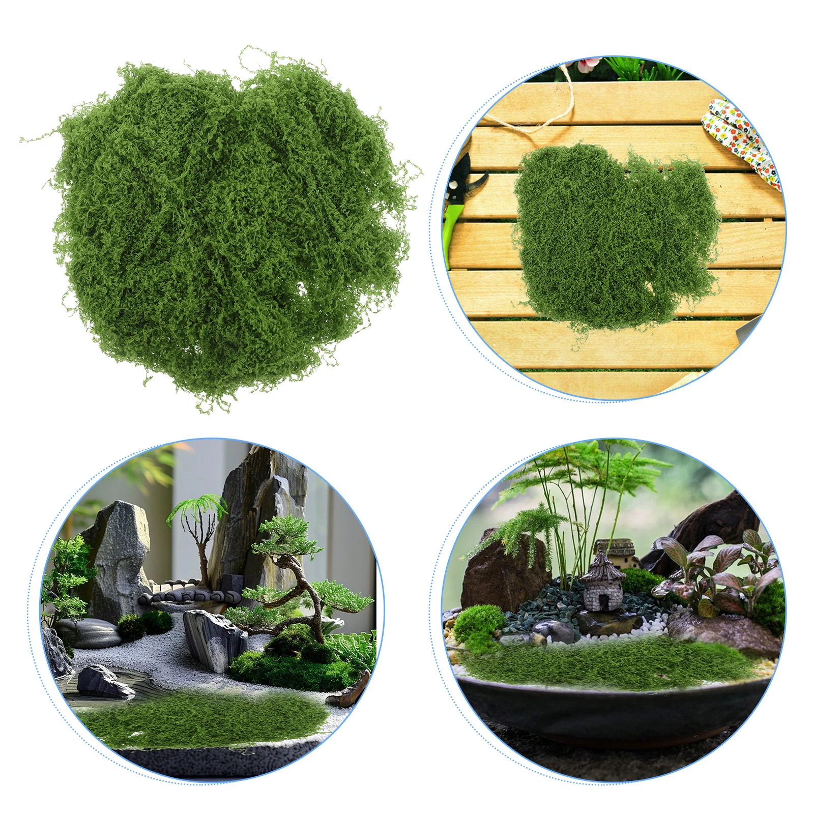 

1 Bag Realistic Artificial Moss Lawn For Bonsai Potted Plants Home Office Decor Indoor Outdoor Simulation Grass Craft Wall