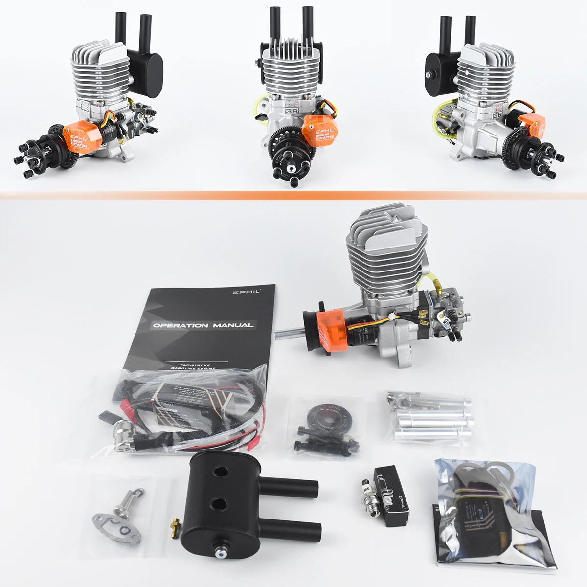 

EPHIL X-38cc-R PRO Модель самолета Двигатель с электрическим запуском, одноцилиндровый, двухтактный, задний, с фиксированным крылом