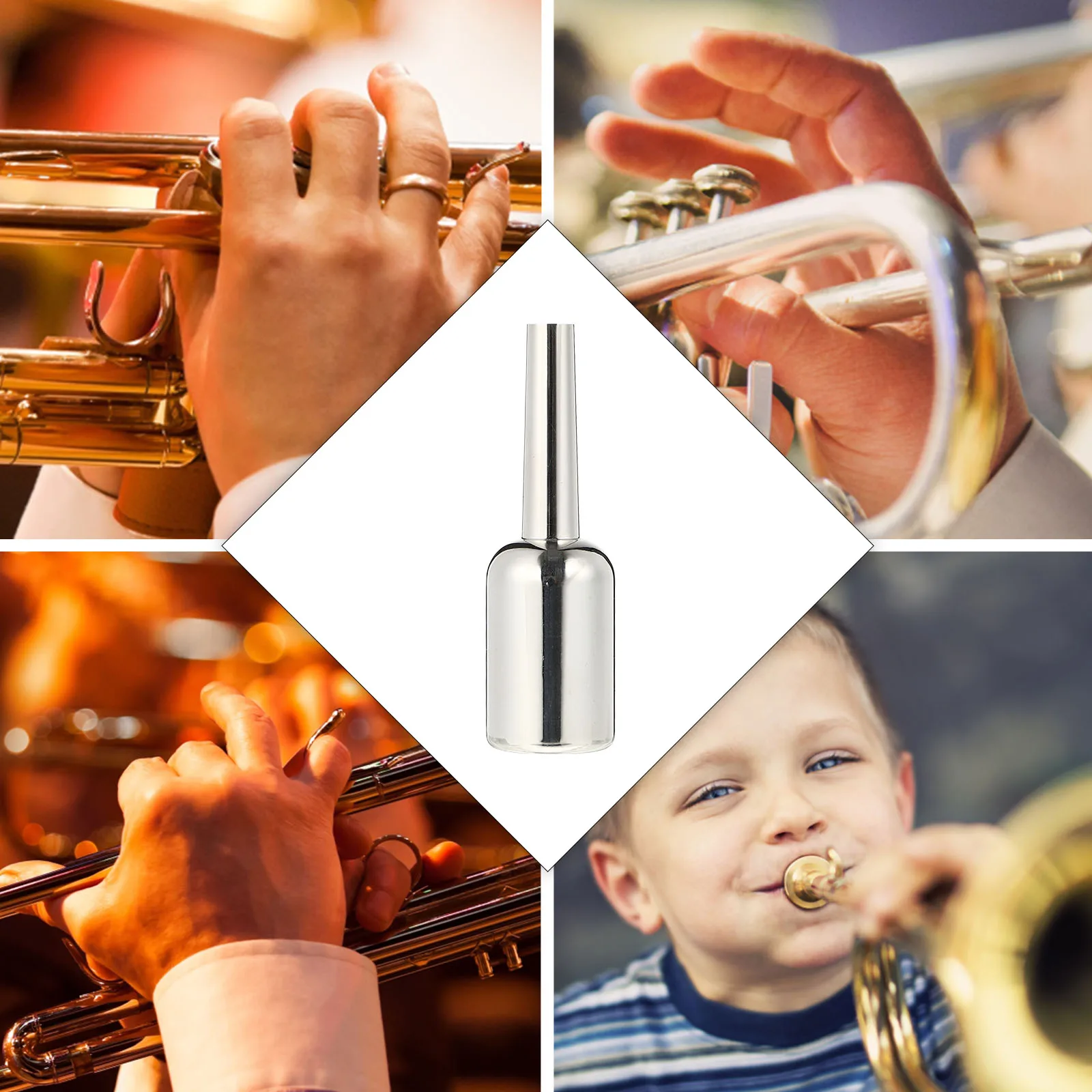 

Silver Plated Mouth Brass Instrument Accessories Trumpet Mouthpiece Horn Portable Bass