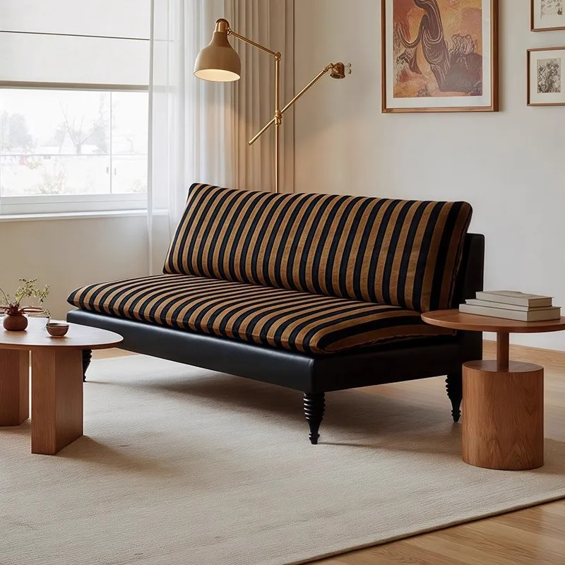 

TT Vintage Striped Sofa Large And Small House Type Living Room Home Casual Fabric Sofa