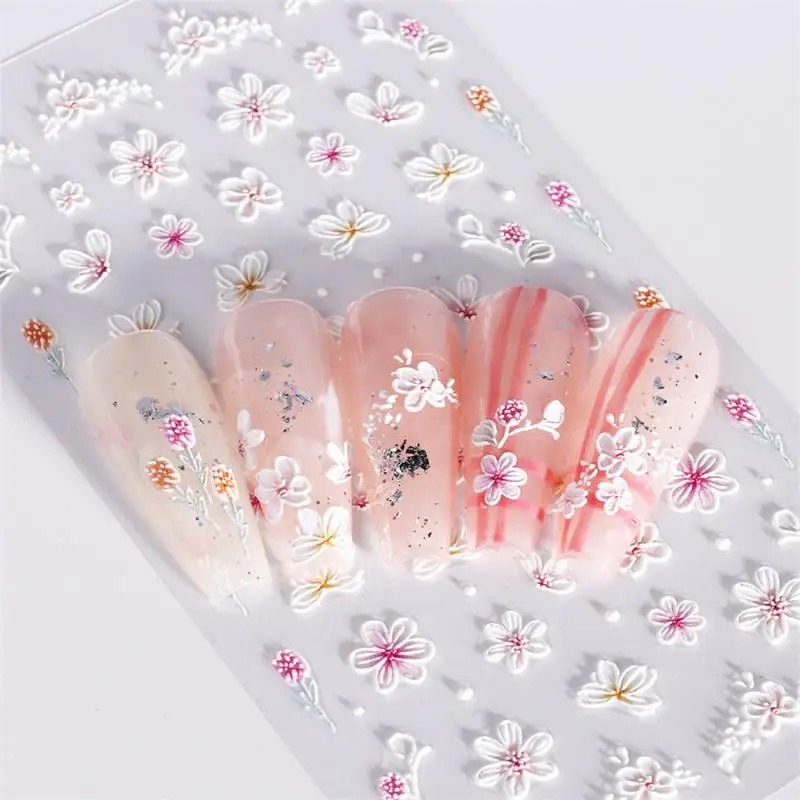 

Designs 5D Butterfly Flower Nail Stickers Embossed Decal Nail Art Decoration Sticker 5D Nail