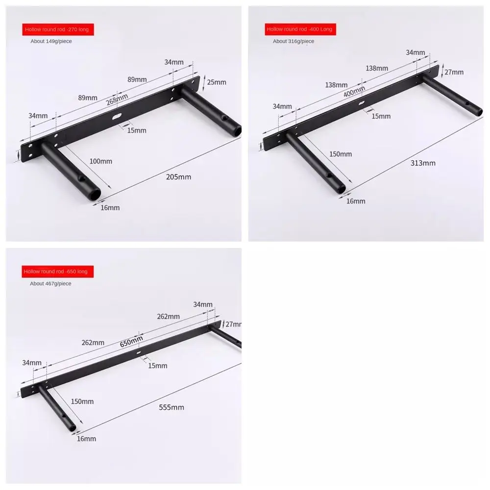 Heavy Support Hidden Shelf Bracket Heavy Duty Carrier Rod Support Brackets Invisible Double T Type Floating Wall Shelf