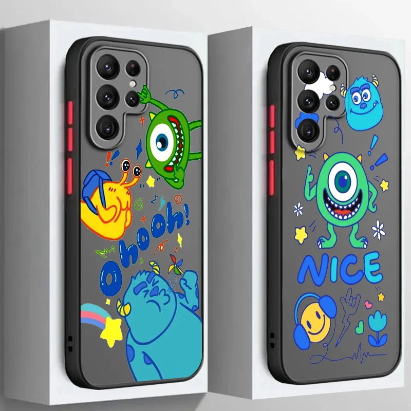 

Monsters, Inc. Art Cute Frosted Translucent For Samsung Galaxy S24 S23 S22 S21 S20 FE S10 S9 S8 Plus Ultra Pro 5G Cover