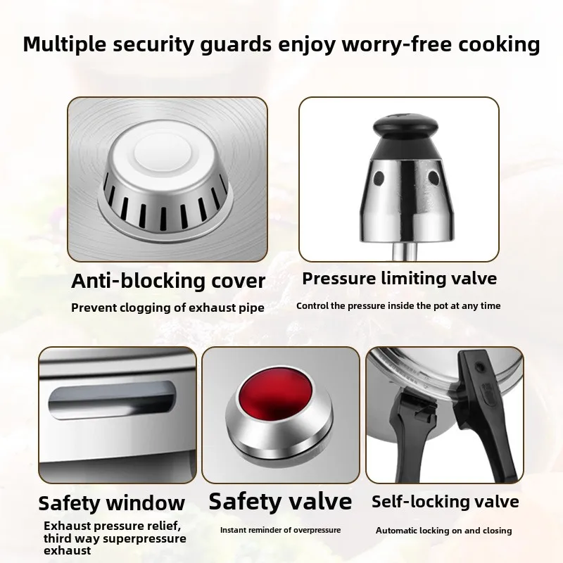 Snelkookpan, huishoudelijk, gasinductiekookplaat, universeel gasfornuis, explosieveilige snelkookpan