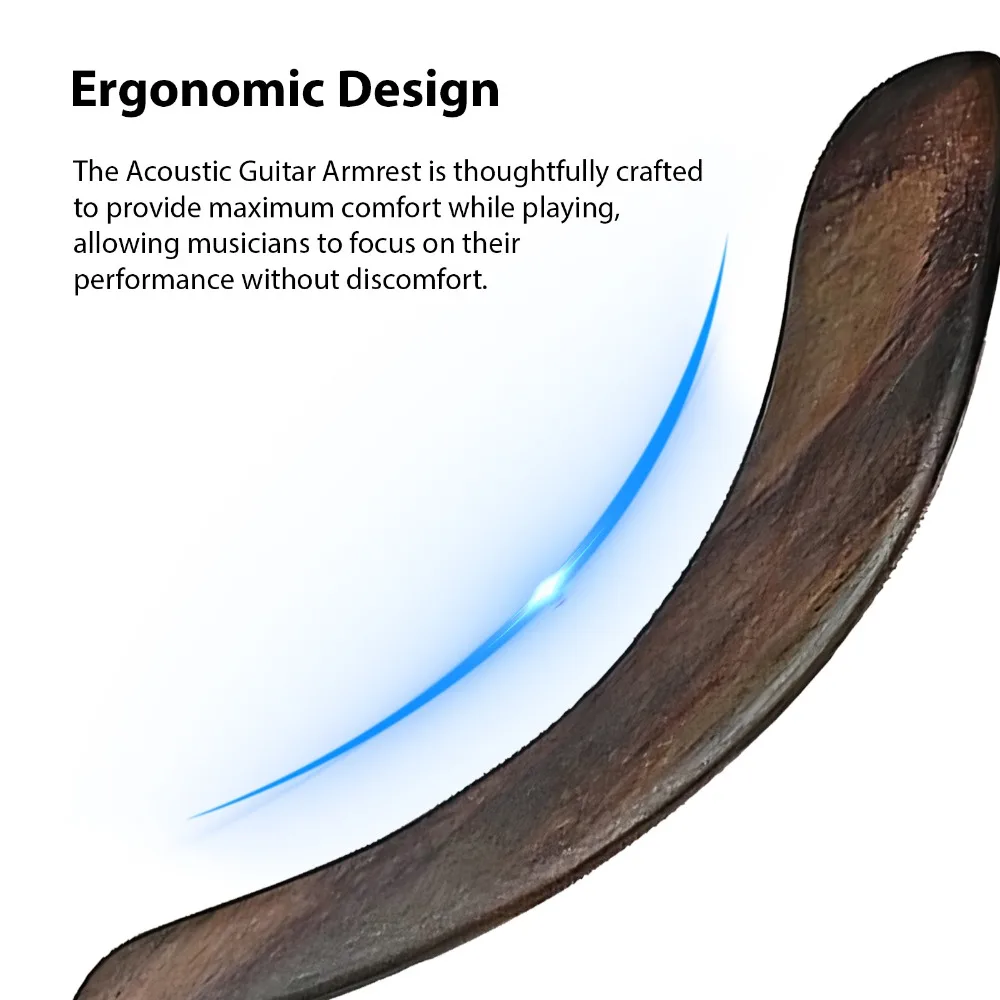 Ergonomisches Design Gitarren-Armstütze Rosenholz Holzfarbe Gitarren-Armstütze Selbstklebende Instrument-Armlehne Komfortables Spielen