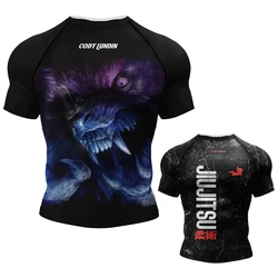 New Jiu Jitsu t-shirt MMA Boxing Rashguard per uomo Bjj Gi Kickboxing maglie Fitness Gym Rashgard t-shirt Sport Fight Boxe Tops