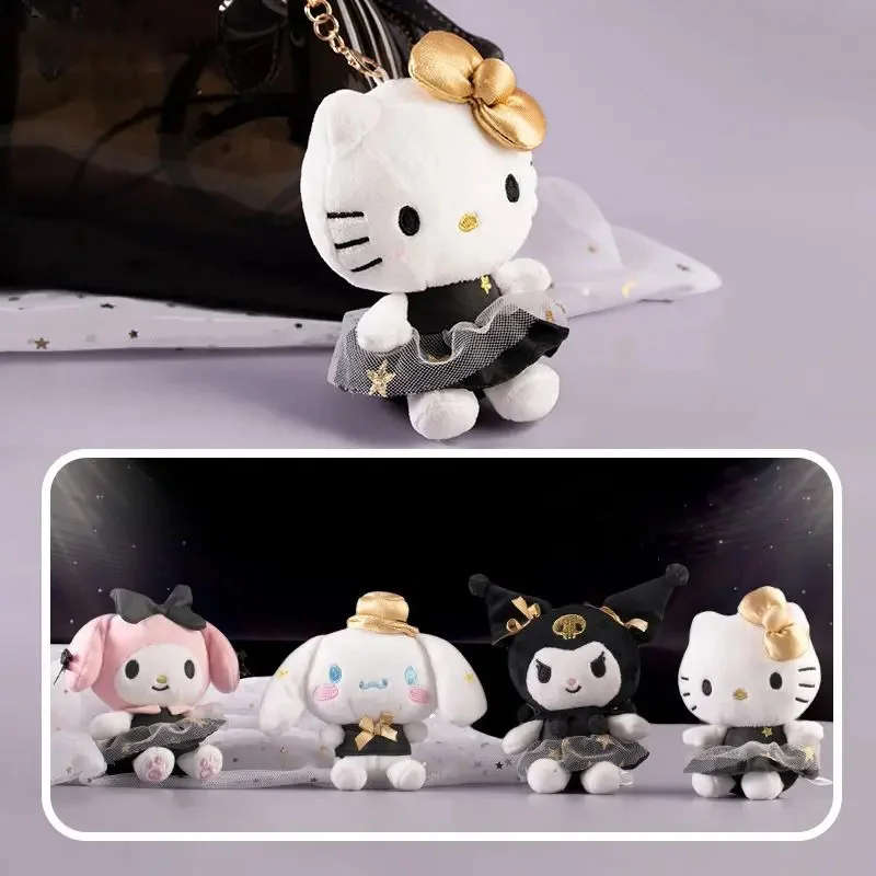 

Cartoon Kawaii Hello Kitty Kuromi My Melody Black Golden Doll Keychain Anime Couple Backpack Keychain Girl Cute Holiday Gift