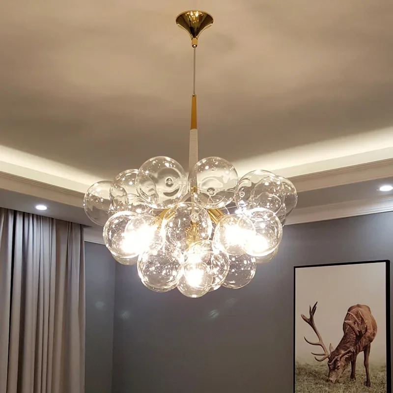 

Minimalist LED Glass Chandeliers Home Indoor Hanging Pendant Light Dining Room Kitchen Restaurant 9/12/18 Heads Lighting Fixture