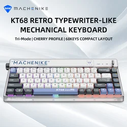 Machenike KT68 Mechanical Keyboard 68Keys RGB Hot-Swap Cherry Profile Keycaps Tri Mode Wireless Keyboard For Win/Mac/iPad