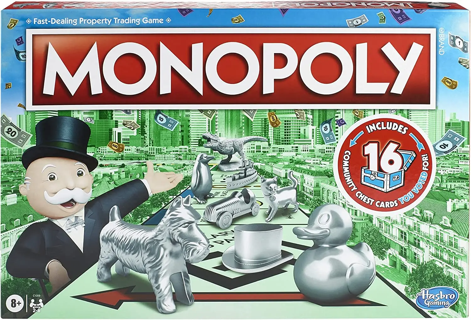 Hasbro C1009 MONOPOLY Crooked Cash Board Game for Families and Kids Ages 8 and Up, Includes Mr Decoder to Find Fakes