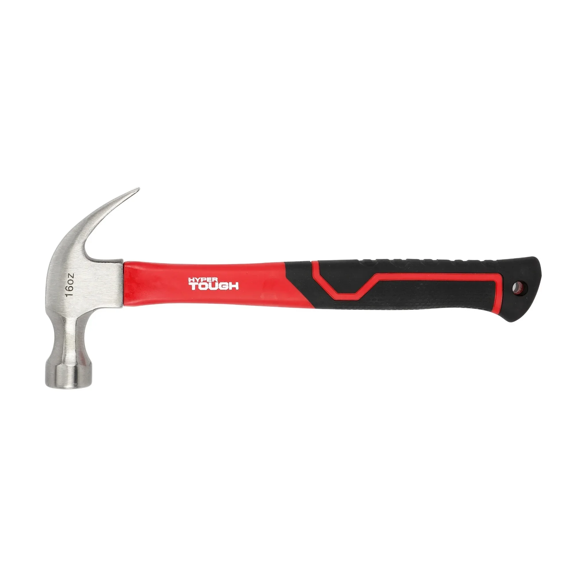 

16 oz claw hammer with fiberglass handle, durable enough to handle tough tasks