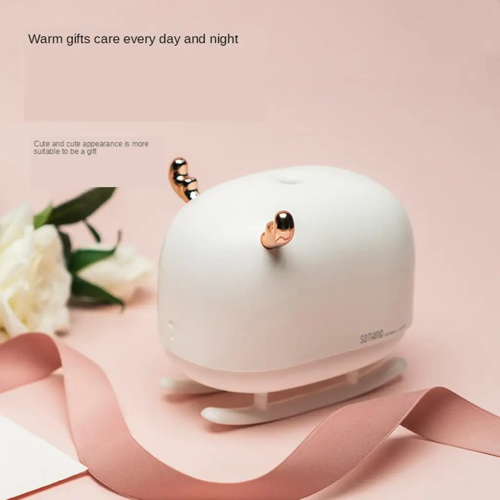 USB Cool Mist Deer Humidifier Water Sprayer for Desktop Office with LED
