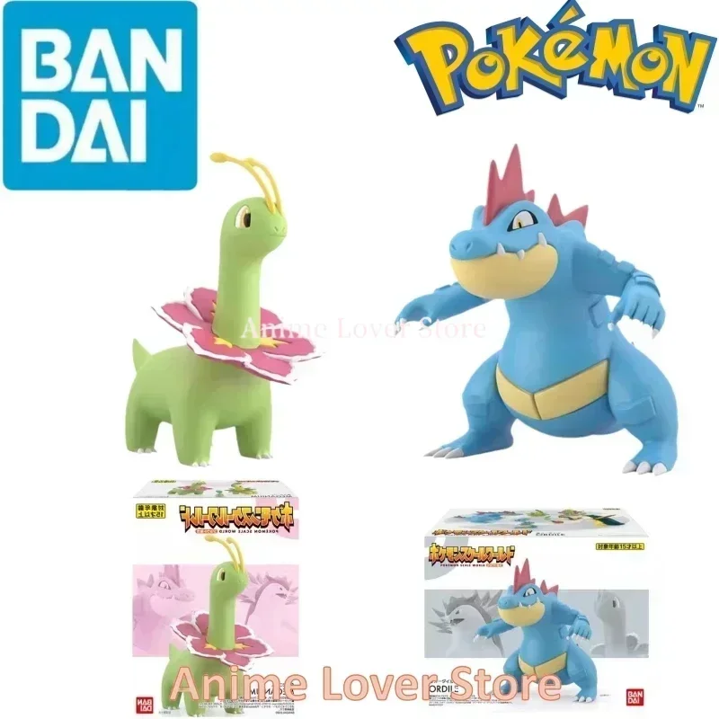 Bandai Original Maßstab Welt Pokemon Johto Region Ferali gatr Meganium Anime Figur Spielzeug für Kinder Geschenk Sammler Modell Ornamente