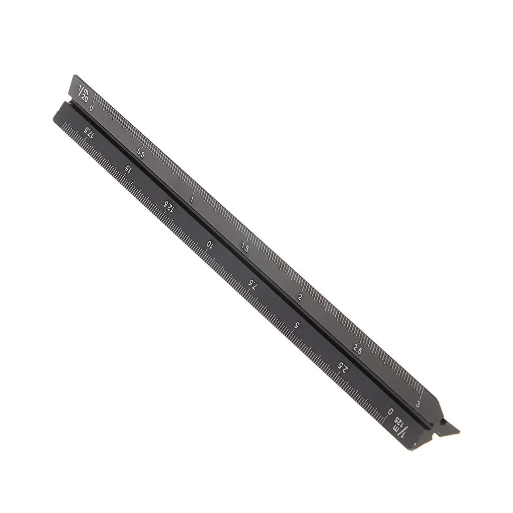 2x Metric Triangular Engineer Scale Ruler (PROFESSIONAL GRADE SOLID ALUMINUM) 15cm/30cm