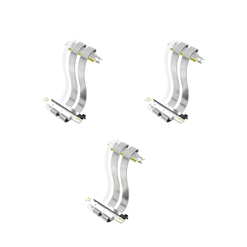 CORA Reverse Flat Ribbon PCIe 5.0 x16 GPU Cable with Silver Body for SFF Build Planning and Inverted GPU Layout Use