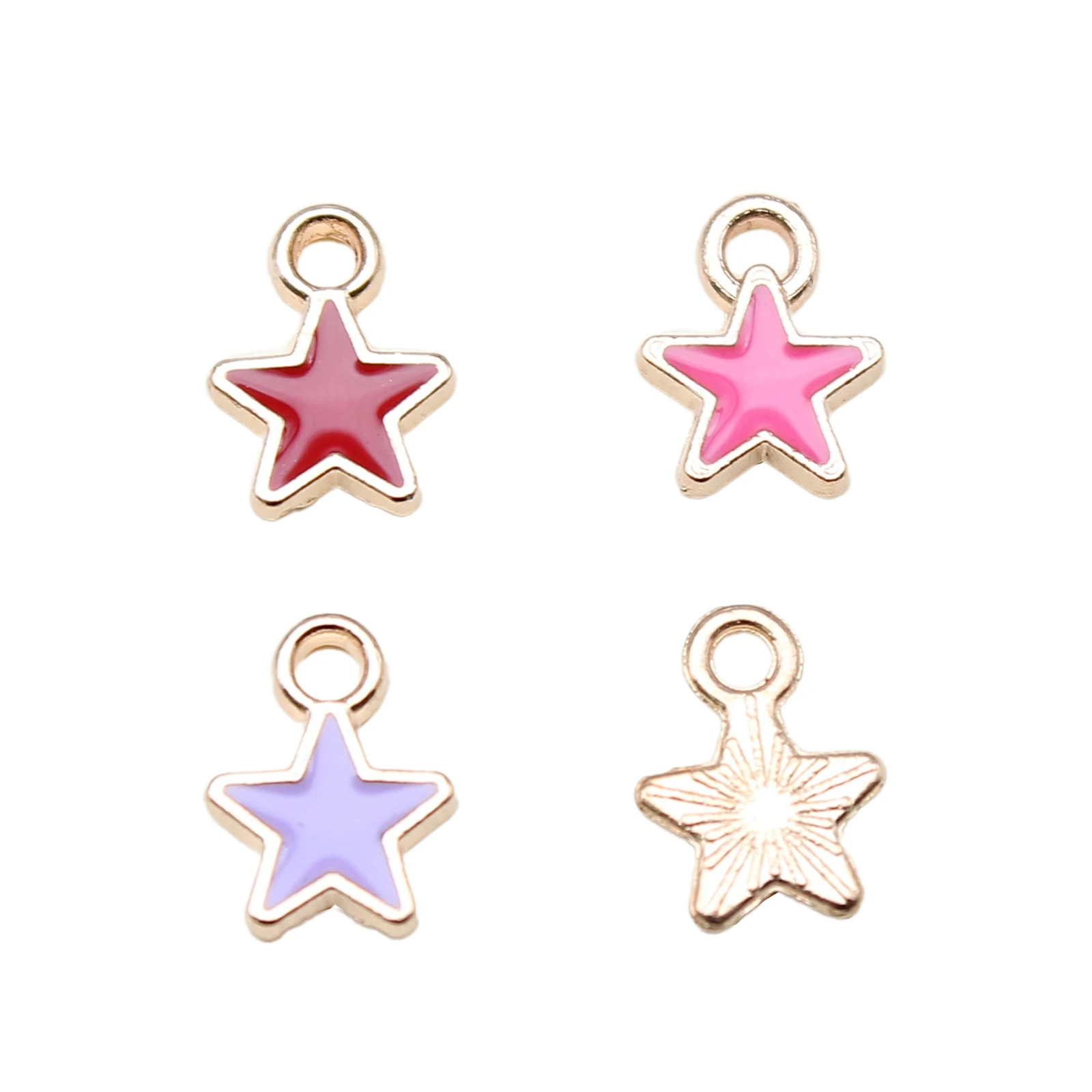 WYSIWYG 20pcs 8.9x6.7mm 4 Colors Enamel Little Star Charms Pendant For DIY Jewelry Making Handmade Jewelry Craft Findings