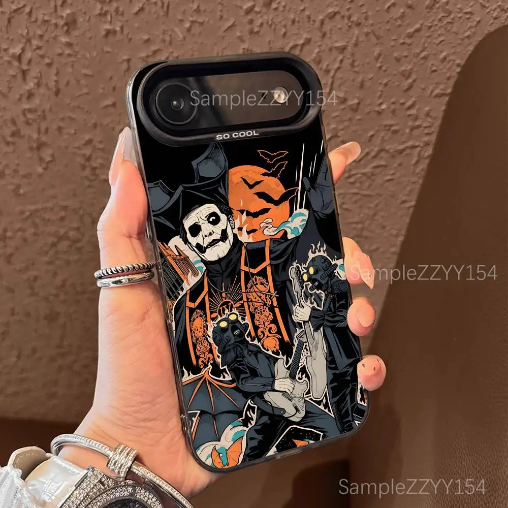 Ghost Heavy Metal Band Phone Case For iPhone 17,16,15,14,13,12,X,8,Pro,Max,Plus,E,SE4,Air,Mini Black IMD Matte