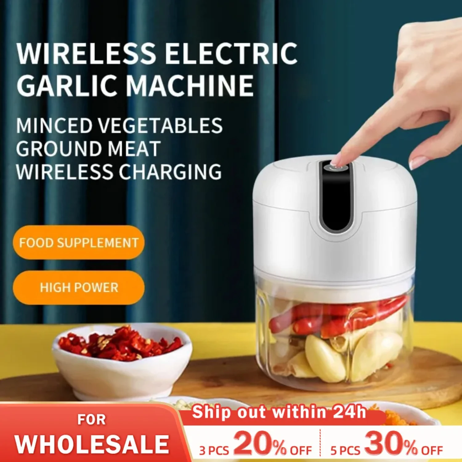 Mini picadora de verduras y carne portátil con carga USB, eficiente, compacta y versátil, conveniente, multifunción, garli