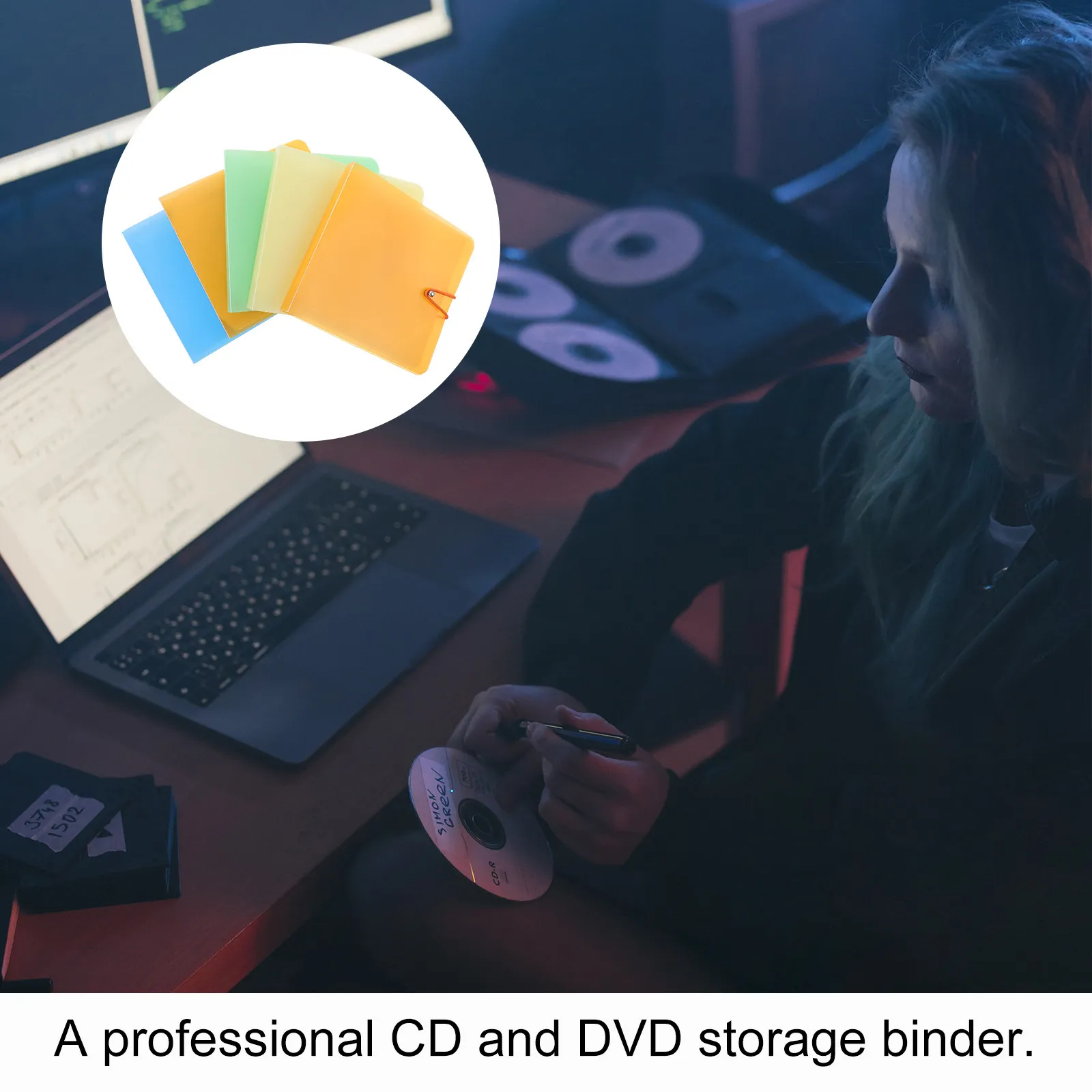 5Pcs Cd Dvd Storage Binder 12-Slot Heavy-Duty Organizer Case Safe Long-Lasting for Home Cinema Cd Dvd Collection Management