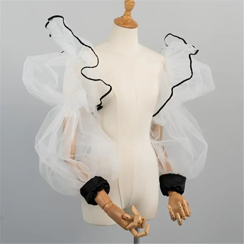 39bb-elegant-white-organza-puff-sleeve-arm-covers-detachable-sleeve-for-wedding-dress