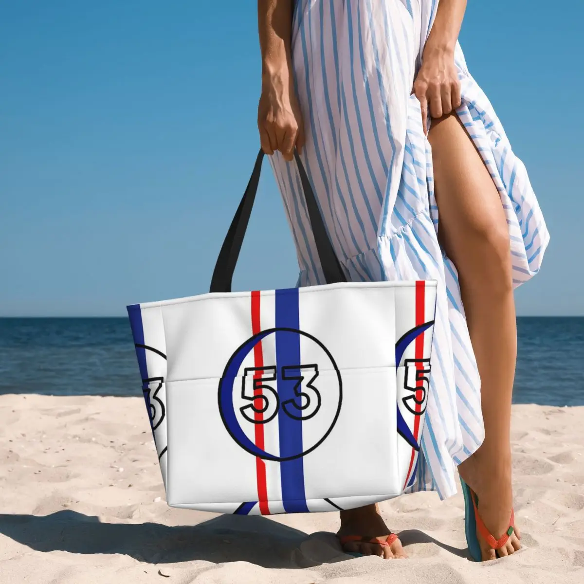 Herbie Number 53 Beach Tote Bag Sport Gym Yoga Duffle Large Tote Bag Women Travel Bag Fitness bag