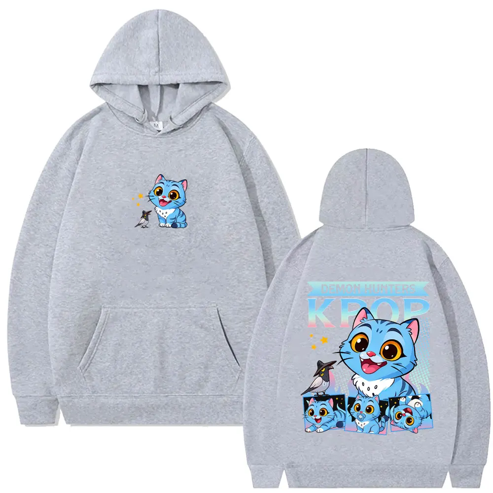 Kpop Demon Hunters Derpy Tiger Print Hoodie Man Casual Oversized Fleece Cotton Hoodies Men Women Fashion Cartoon Trend Pullover
