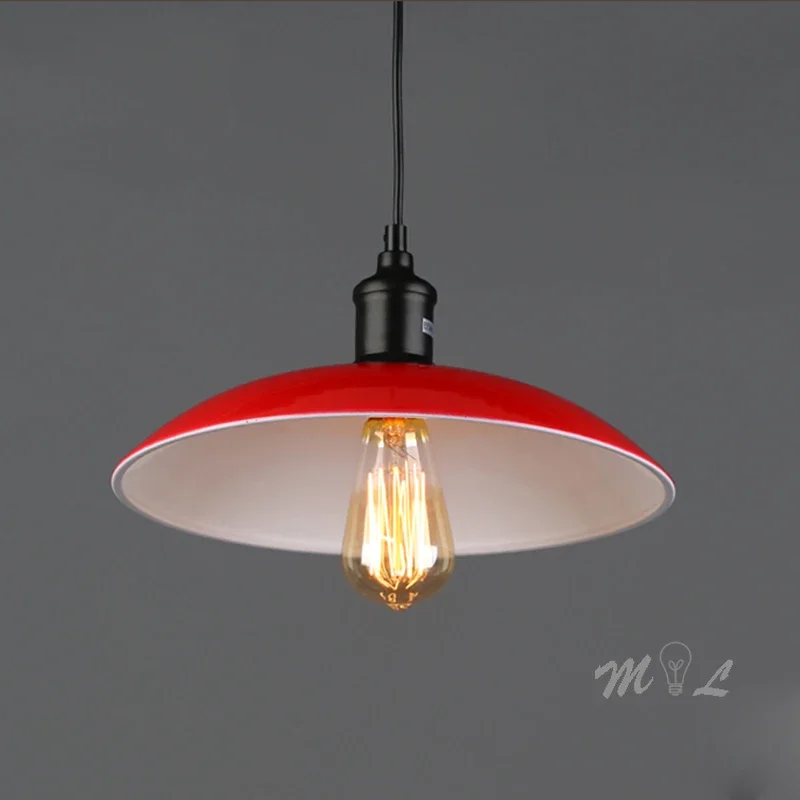 Loft Industrial Pendant Light Colourful Plate Hanging Lamps for Bar Restaurant Suspension Luminaire Vintage Pendant Lamp Fixture
