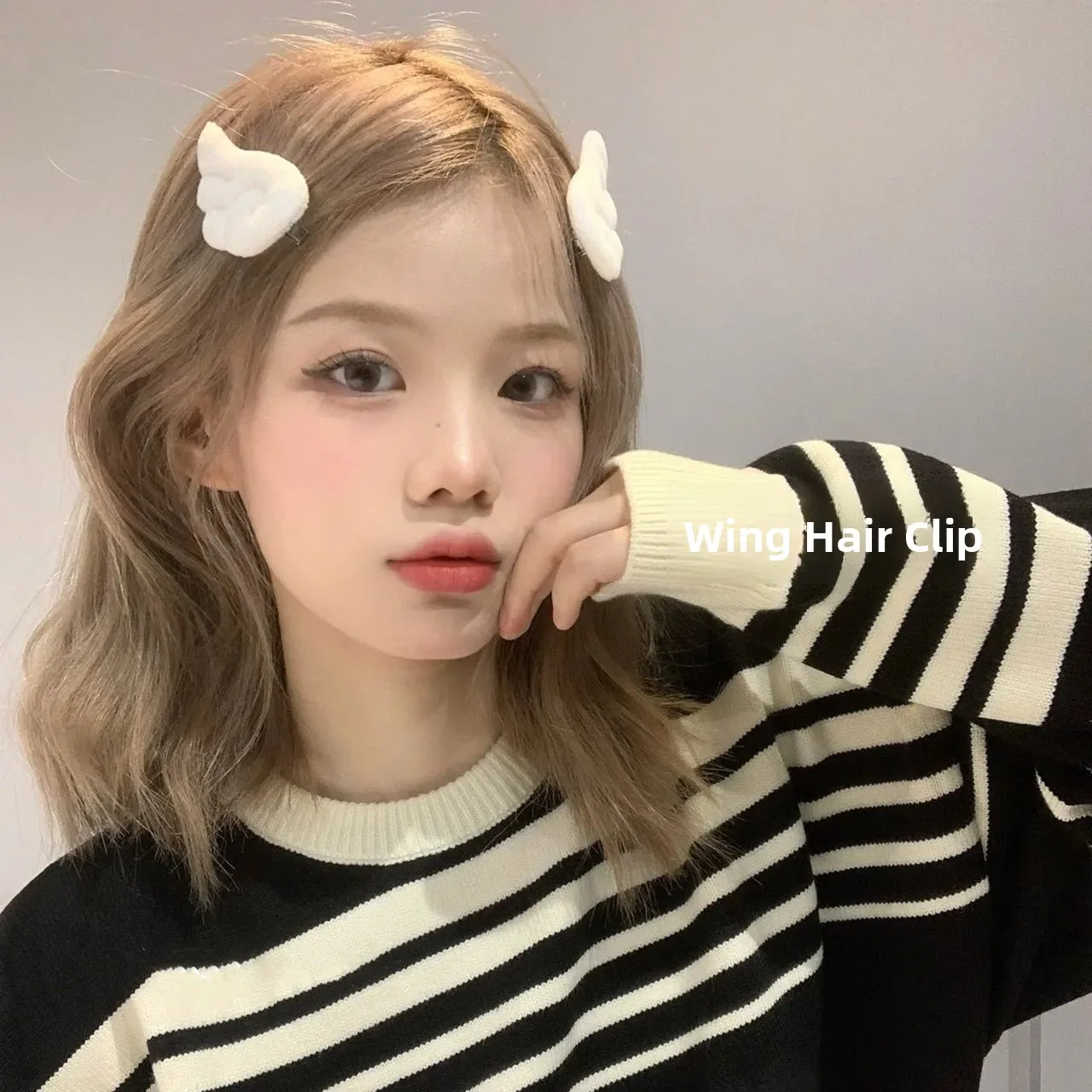 

Adorable Angel Wing Hair Clip for Women Plu White Wings on Top of Head Side Clip Sweet Sle Fabric Hair Accories