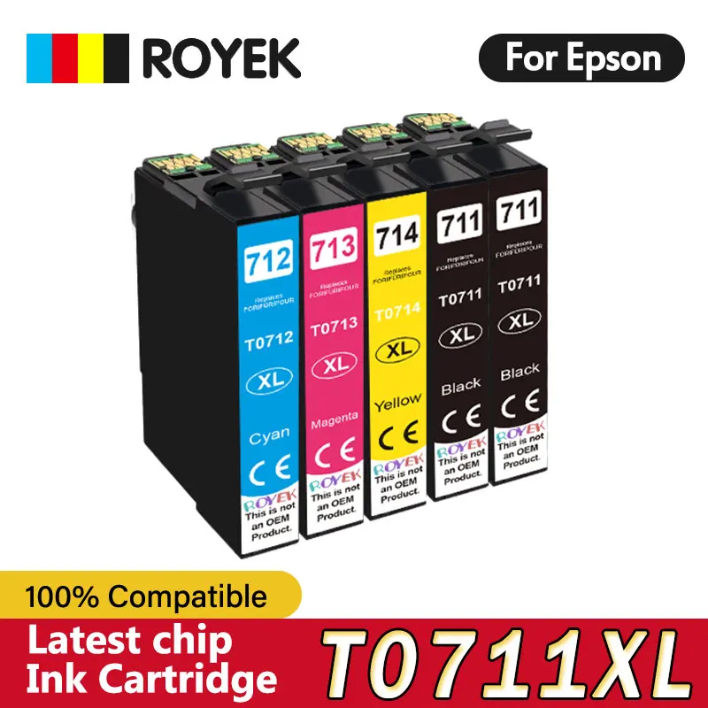 T0711 Ink Cartridge Compatible For Epson T 0711 XL Stylus SX110 SX215 SX218 SX400 SX405 SX410 SX415 SX510W SX515W DX7400 Printer
