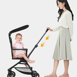 EG30 Reversible Baby Stroller, Lightweight Foldable Pushchair, Compact Four Wheel Pram, Portable Travel Baby Carriage For Kids