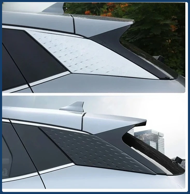 Black Knight Rear Window Triangle Decor Paste For BYD Atto 3 Rear Window Blinds Exterior Modification Accessories