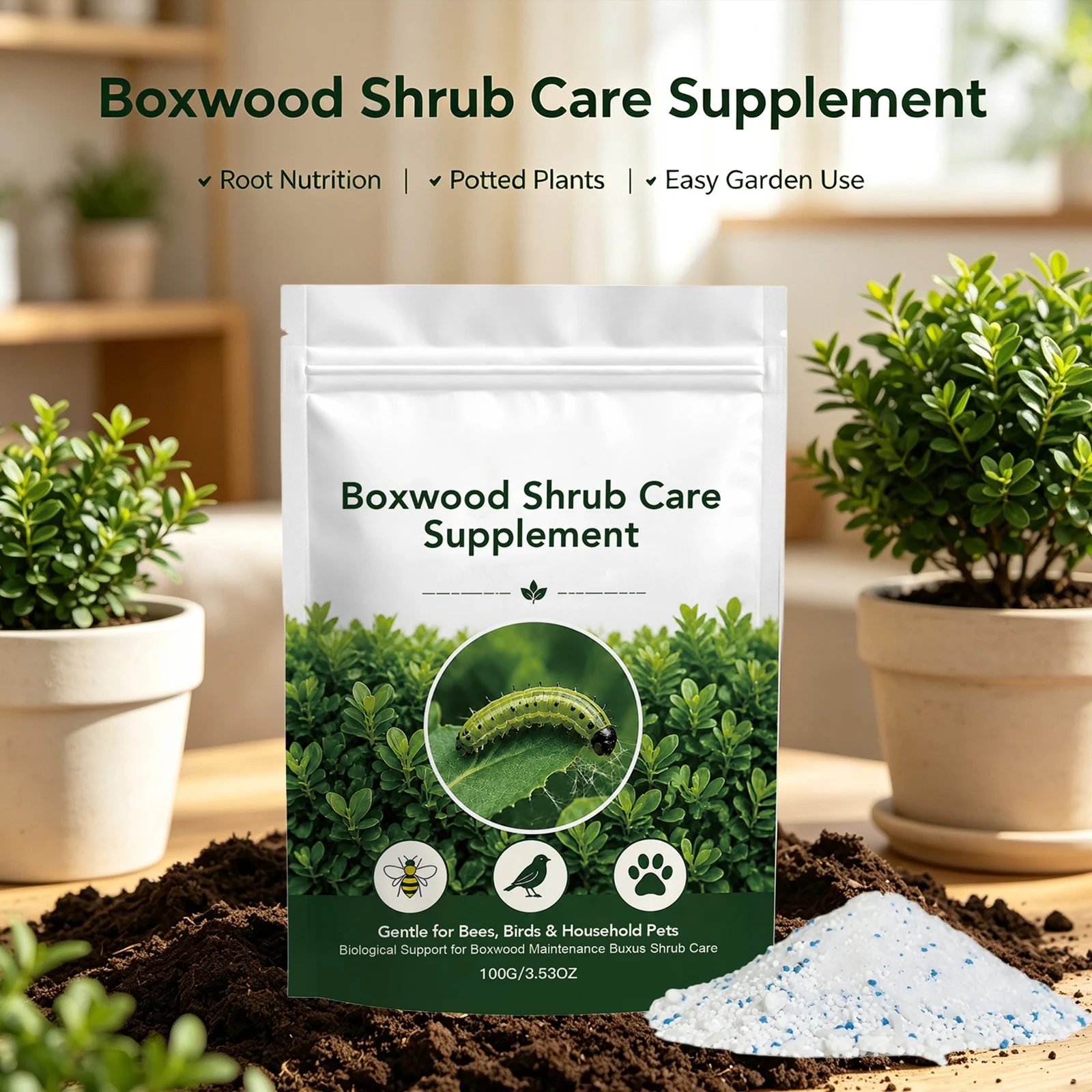 Shrub Care Supplement Promote Growth Metabolism Improve Blade Condition Reduce Pest Infestation Plant Root Nutrient Fertilizer