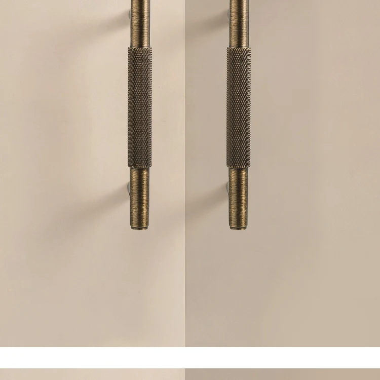 Dooroom Möbelgriffe aus massivem Messing, Kreuzrändelung, Schrank, Kleiderschrank, Kommode, Schuhschublade, Schrankknöpfe, T-Bar-Hardware-Griff – Detail 9