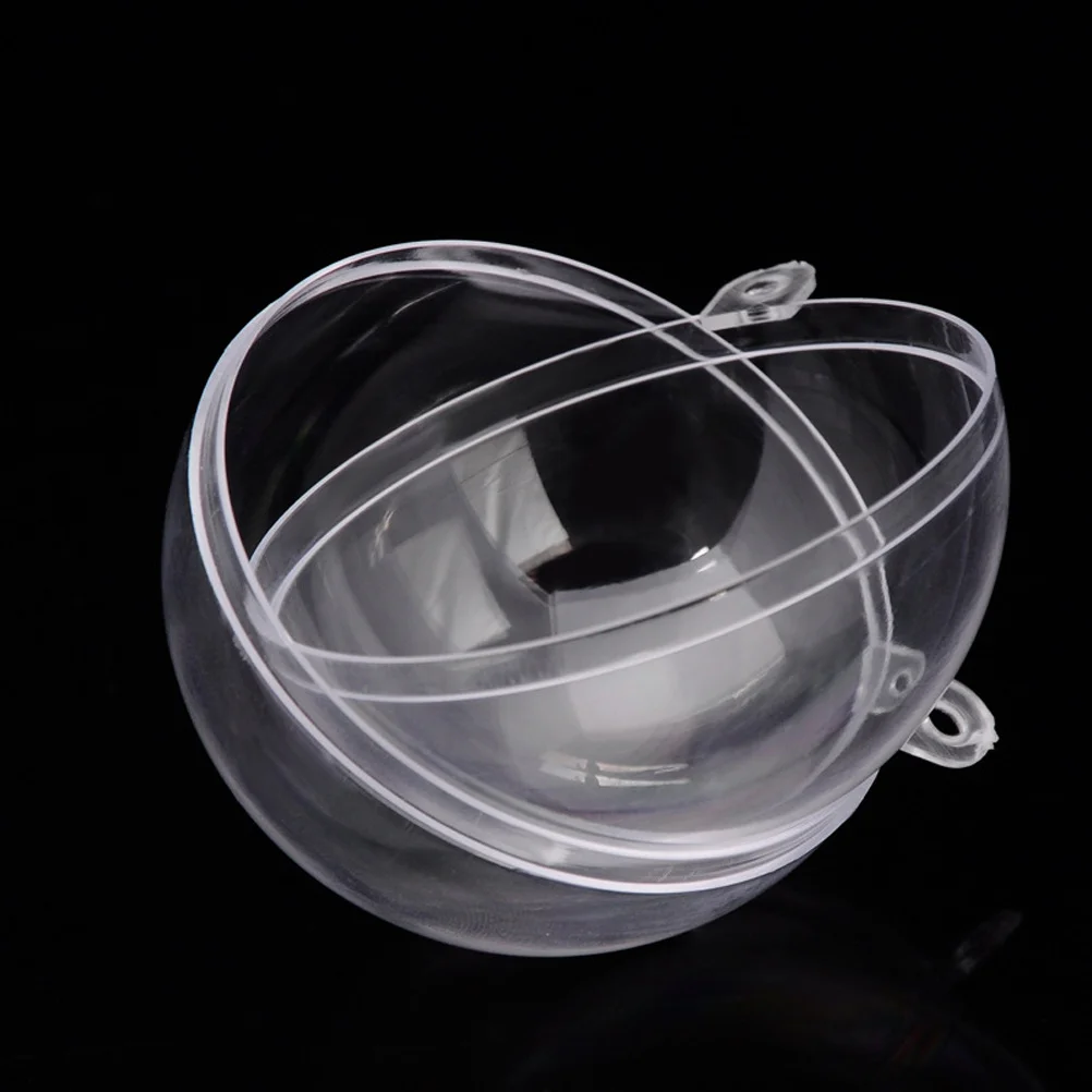 

5Pcs Transparent Plastic Ball Christmas Tree Ornament Xmas Candy Gift Holder Confetti Box Party Wedding Decor 8cm