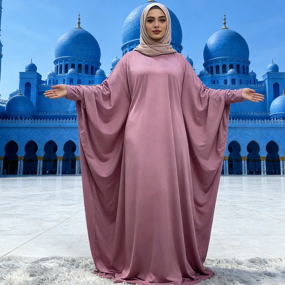 

Eid Ramadan Muslim Prayer Garment Women Modest Abaya Dubai Turkey Kaftan Islam Jalabiya Robe Eid Djellaba Arabic Robe Clothing