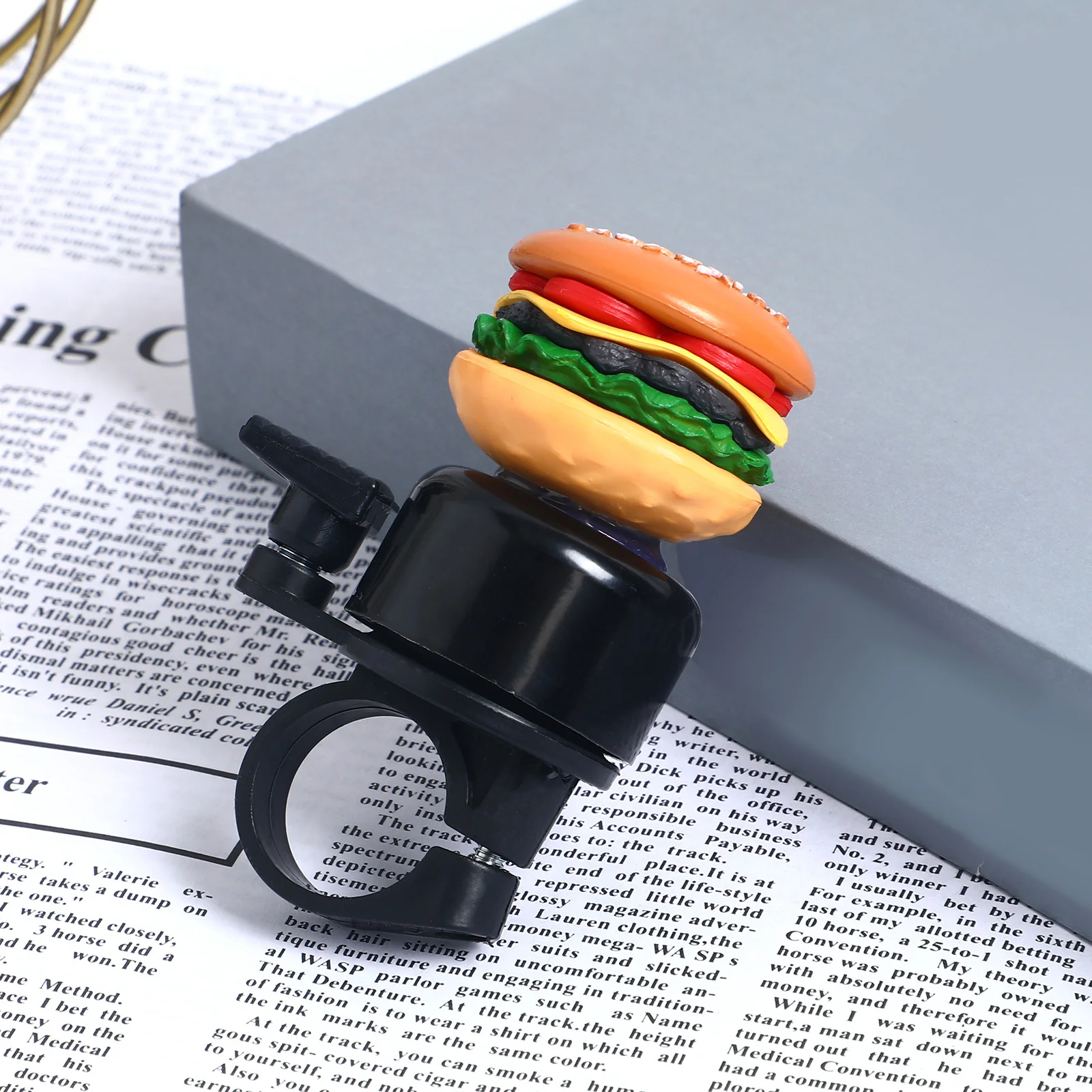 

1pcs Bicycle Bell Cute Hamburger Shape Bike Bell For Handlebars Scooter Mountain Bike Outdoor Cycling Safety Warning Ring