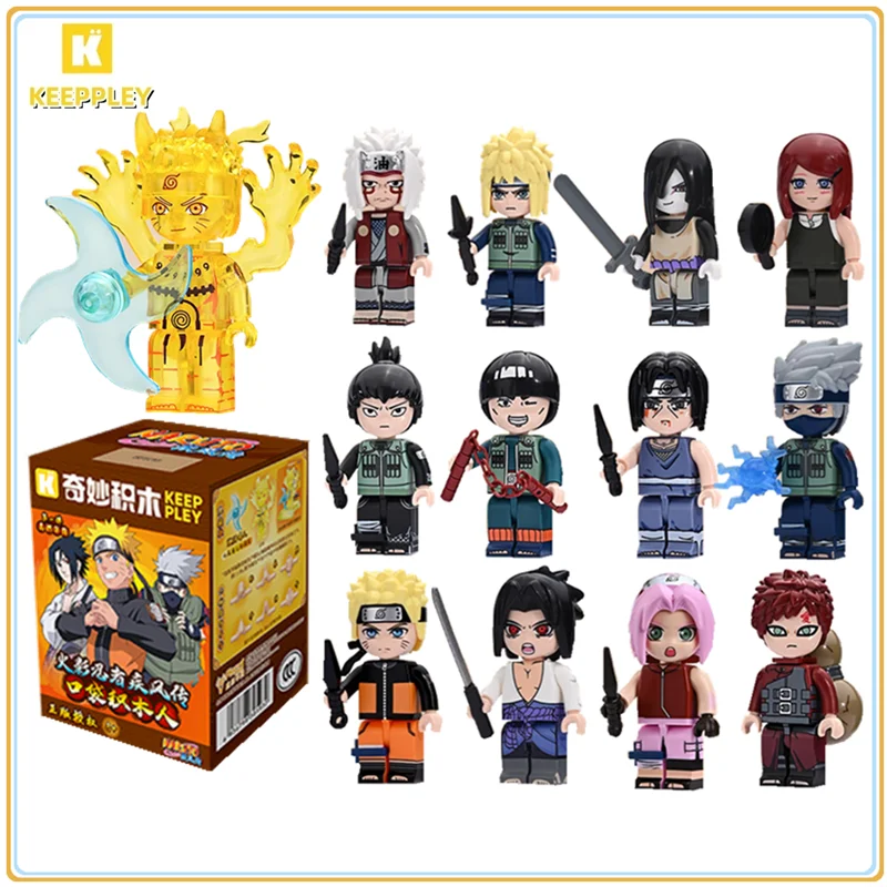 keeppley Naruto building blocks Hatake Kakashi Haruno Sakura Uzumaki Naruto Uchiha Sasuke model assembled children\'s toys