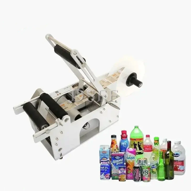 Juice Beverage Bottle Labeling Machine Semi-Automatic Round Bottle Essential Oil Transparent Sticker Date Printing Machine