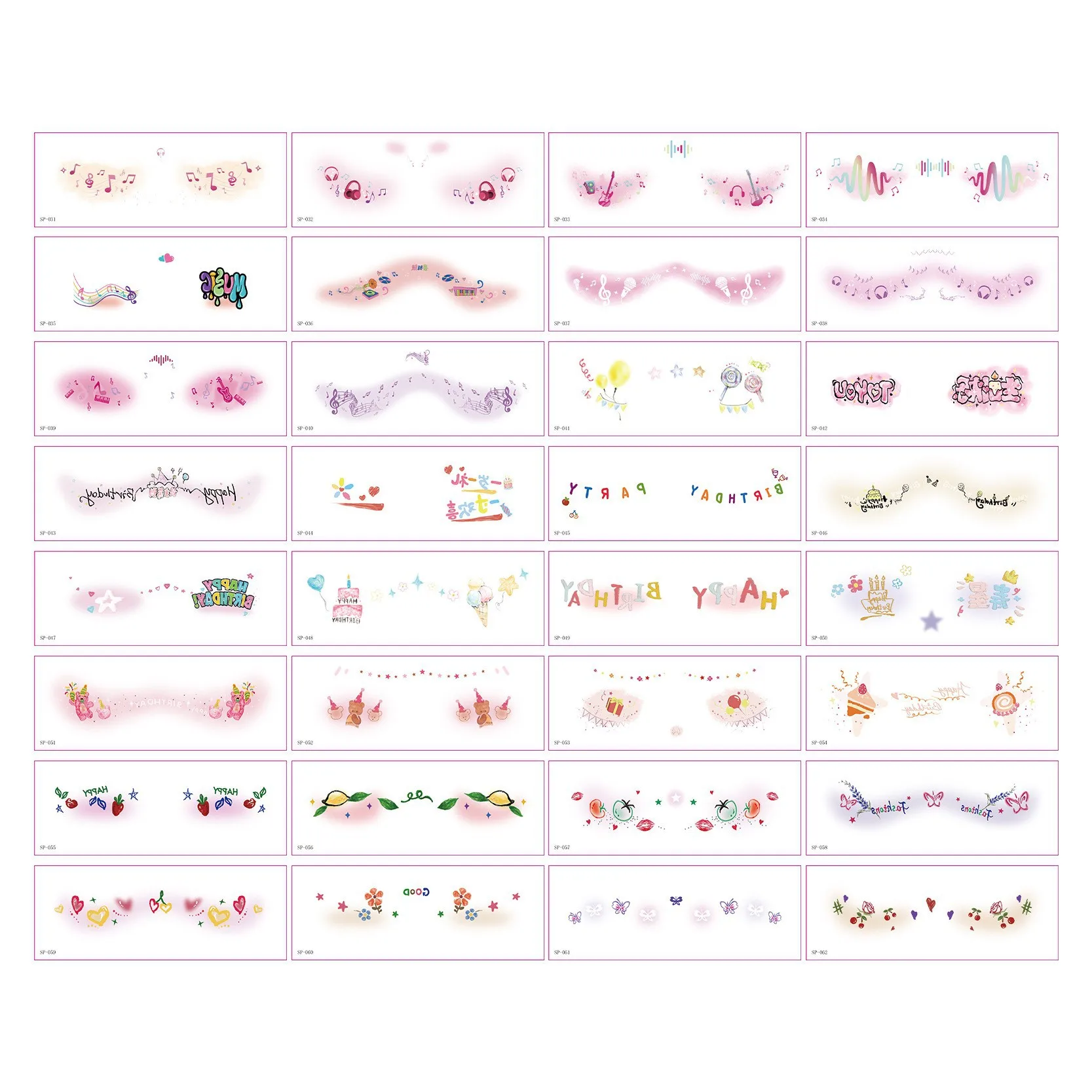 A New Arrival Luxury Butterfly Face Tattoo Stickers, Sweatproof Color Makeup Decals for Birthday Concert Beginner Party Decor