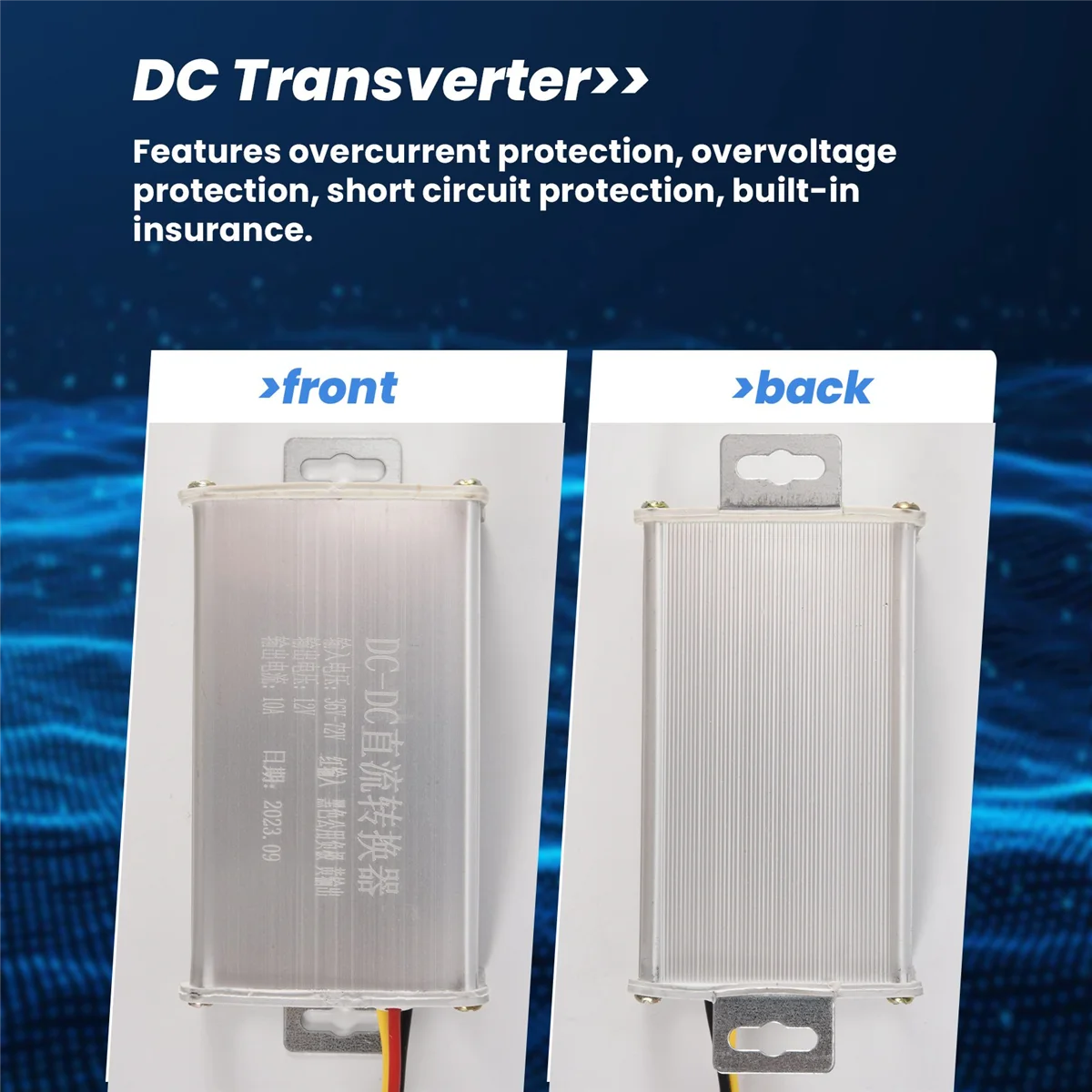 Transformator elektroniczny DC 36V 48V 60V 72V do 12V 10A konwerter roweru elektrycznego Adapter transformator dolny