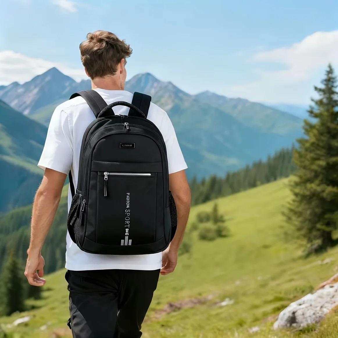 

This Large-Capacity Travel Backpack Is Suitable for Both Men And Women. It Comes with a Plush Ball Pendant-Durable Nylon, Adjustable Shoulder Strap, Multiple Compartments, Business Backpack And Outdoor Hiking Backpack