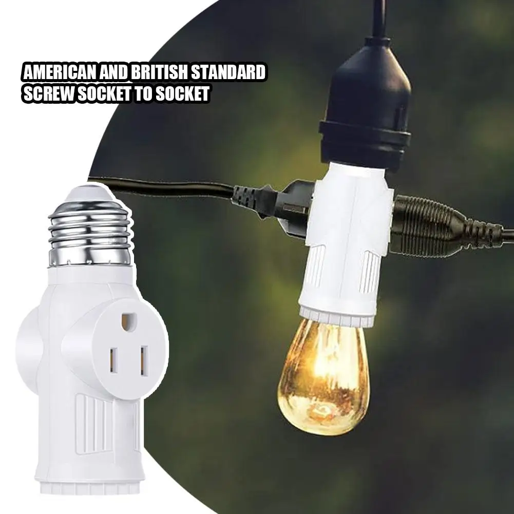 Lamp Head Converters E26/E27 Lamp Base Prong Light Socket To Plug Adapter Light Bulb Outlet Adapter For Garages Living Room