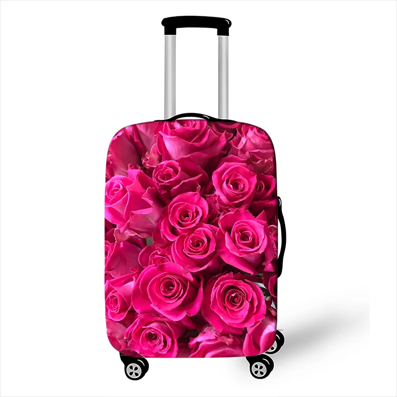 Pretty Flower Luggage Protective Covers for Travel Anit-dust Trolley Cases Cover Elastic Rose Suitcase Cover Travel Accessories