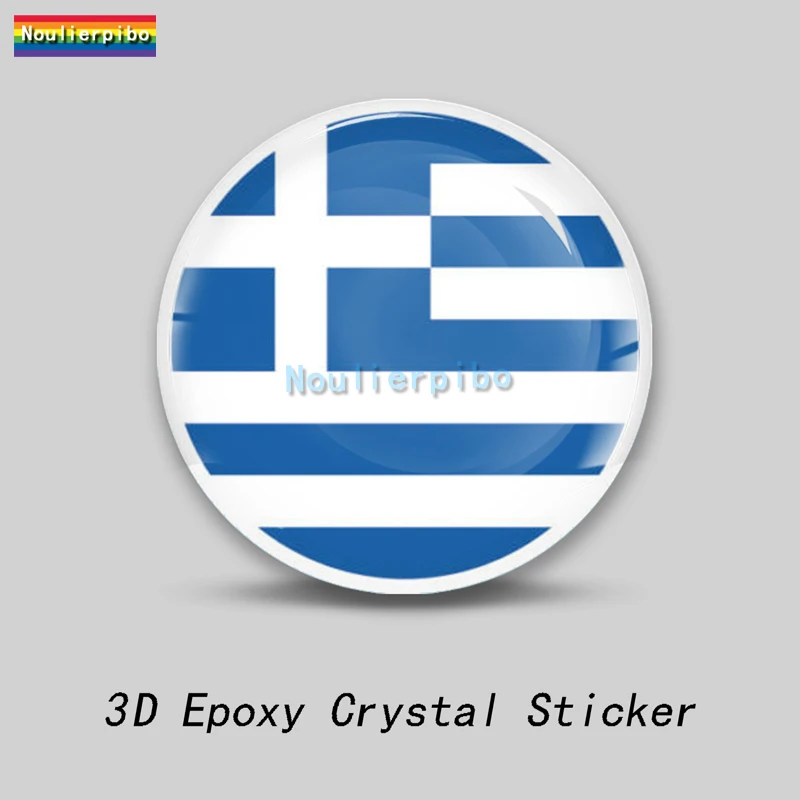 3D Epoxy Resin Car Dome Sticker Greece Flag National Emblem Map Vinyl Decal for Car Decoration Motorcycle Helmet Cell Phone