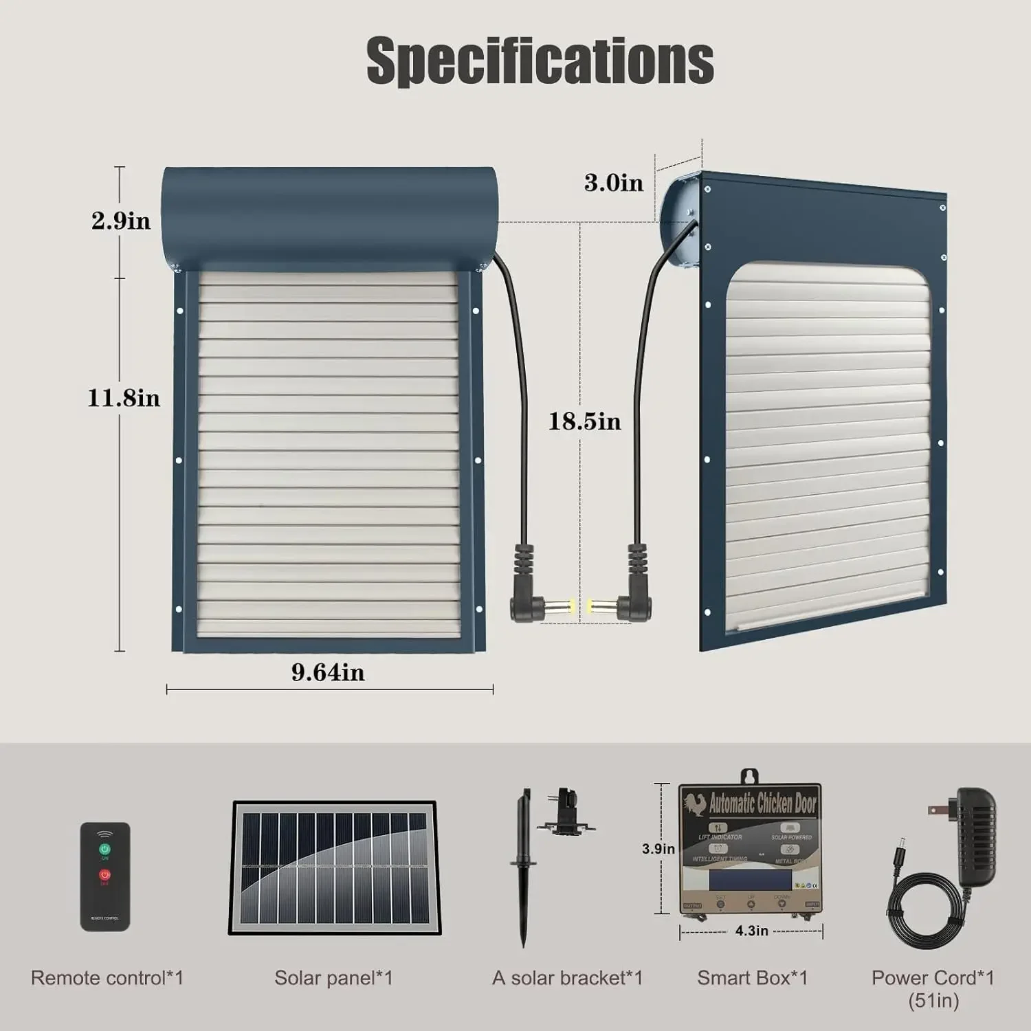 Solar roll gate chicken coop door, remote control anti-pinch automatic switch chicken door